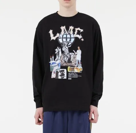 LMC  |Crew Neck Unisex Street Style U-Neck Long Sleeves Cotton