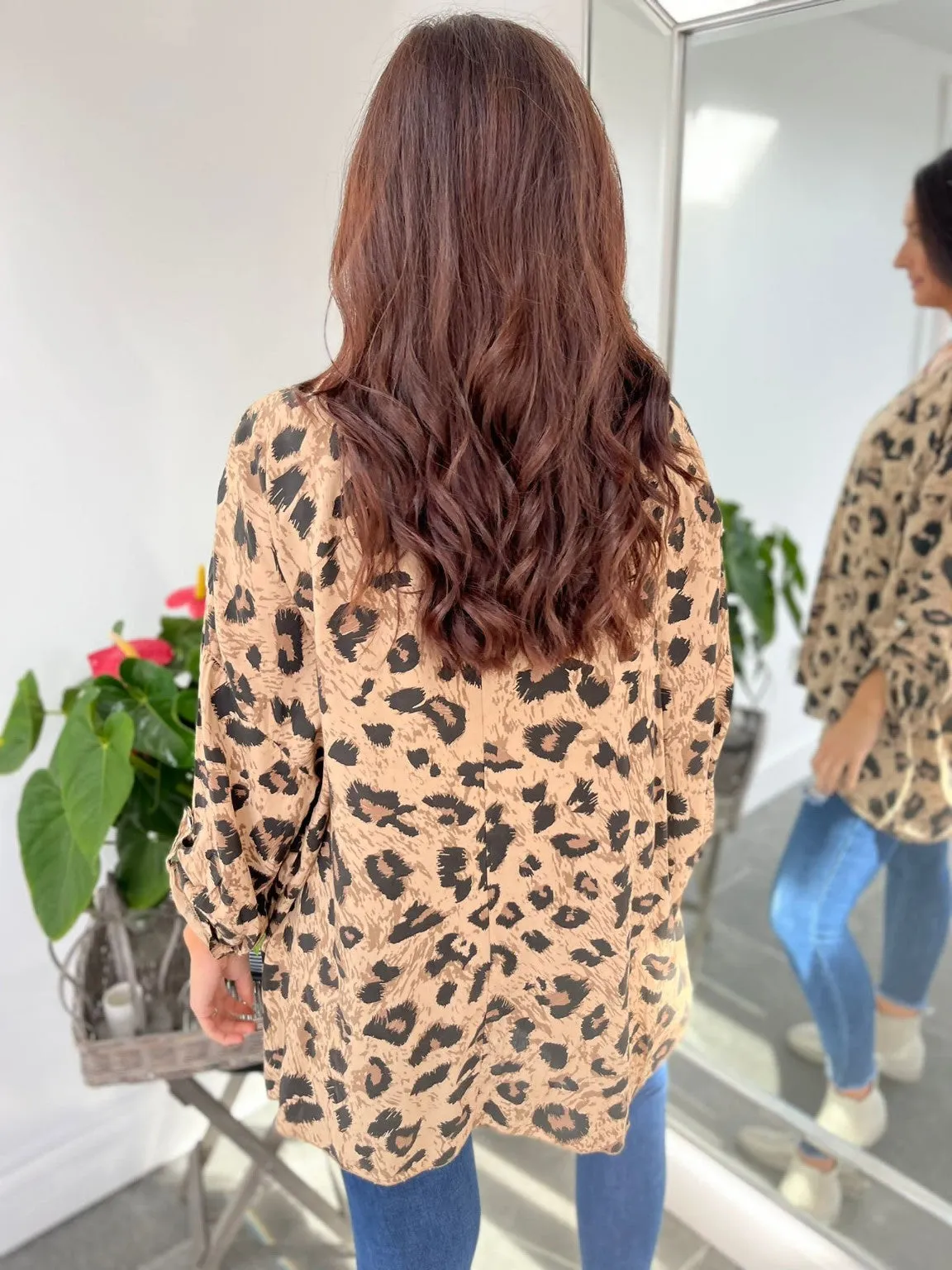 Long Sleeve Animal Top Violette