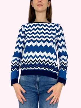 MAGLIA DONNA BIANCA/BLU