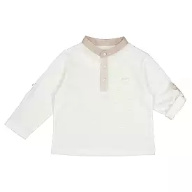 Mayoral Baby White Long Sleeve Mandarin Shirt_ 1034-65