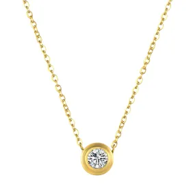 Minimal Zirconia Necklace - Gold