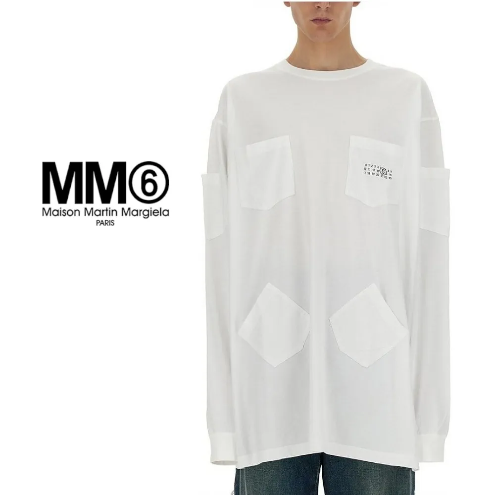 MM6 Maison Margiela  |Crew Neck Blended Fabrics Street Style Long Sleeves Plain