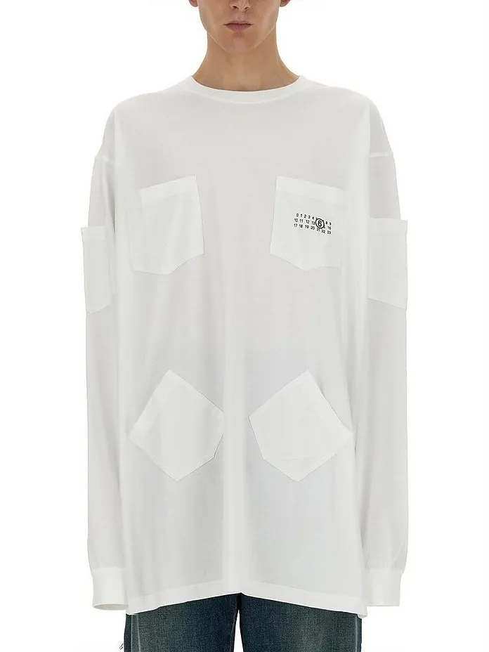 MM6 Maison Margiela  |Crew Neck Blended Fabrics Street Style Long Sleeves Plain