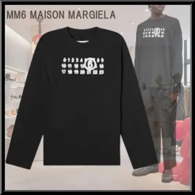 MM6 Maison Margiela  |Crew Neck Unisex Street Style Long Sleeves Cotton Oversized