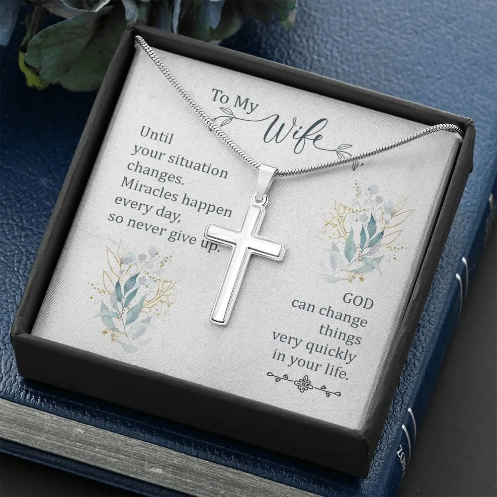 Motivational Necklace Gift, Cross Pendant Necklace, Necklace