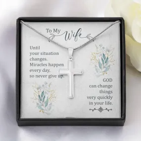 Motivational Necklace Gift, Cross Pendant Necklace, Necklace