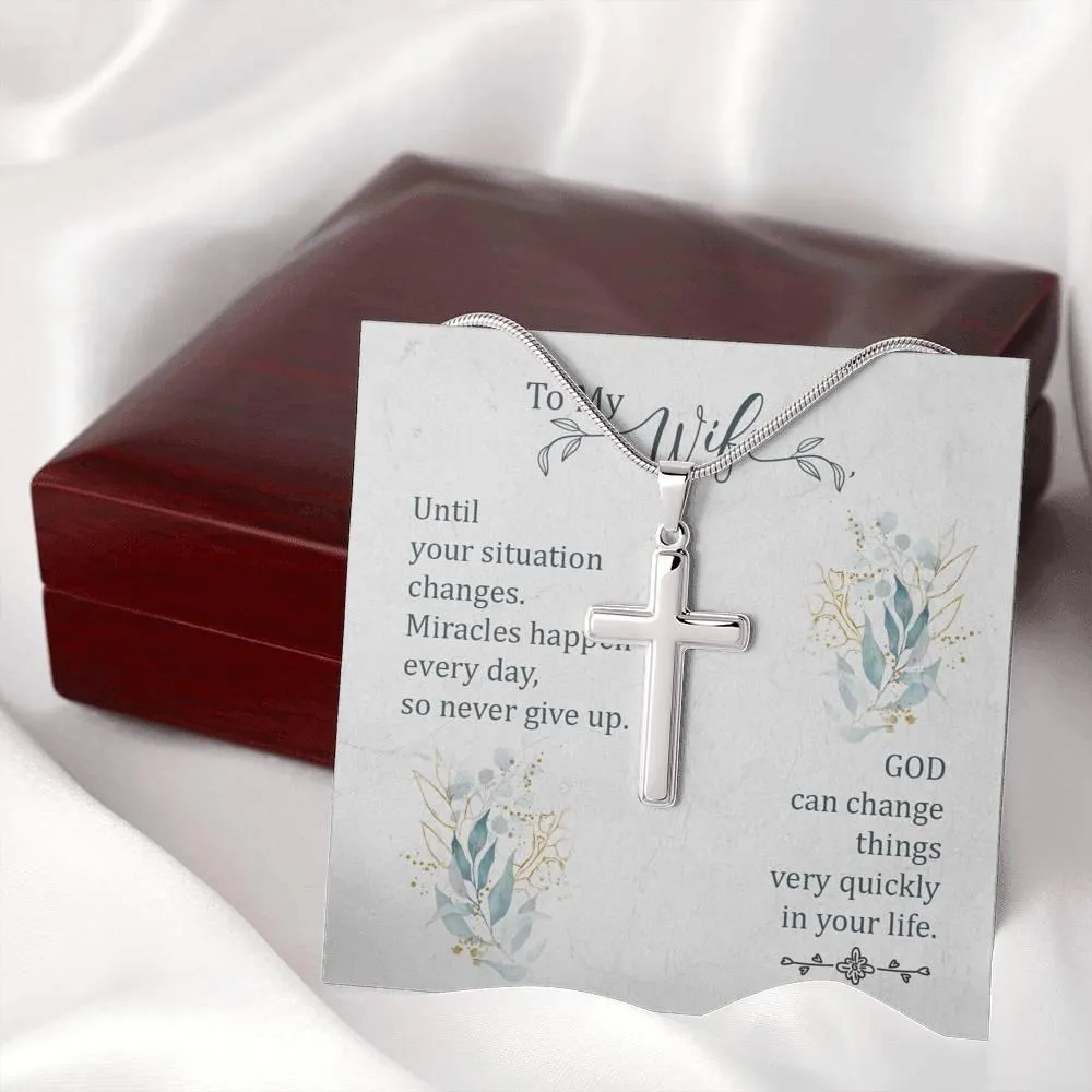 Motivational Necklace Gift, Cross Pendant Necklace, Necklace