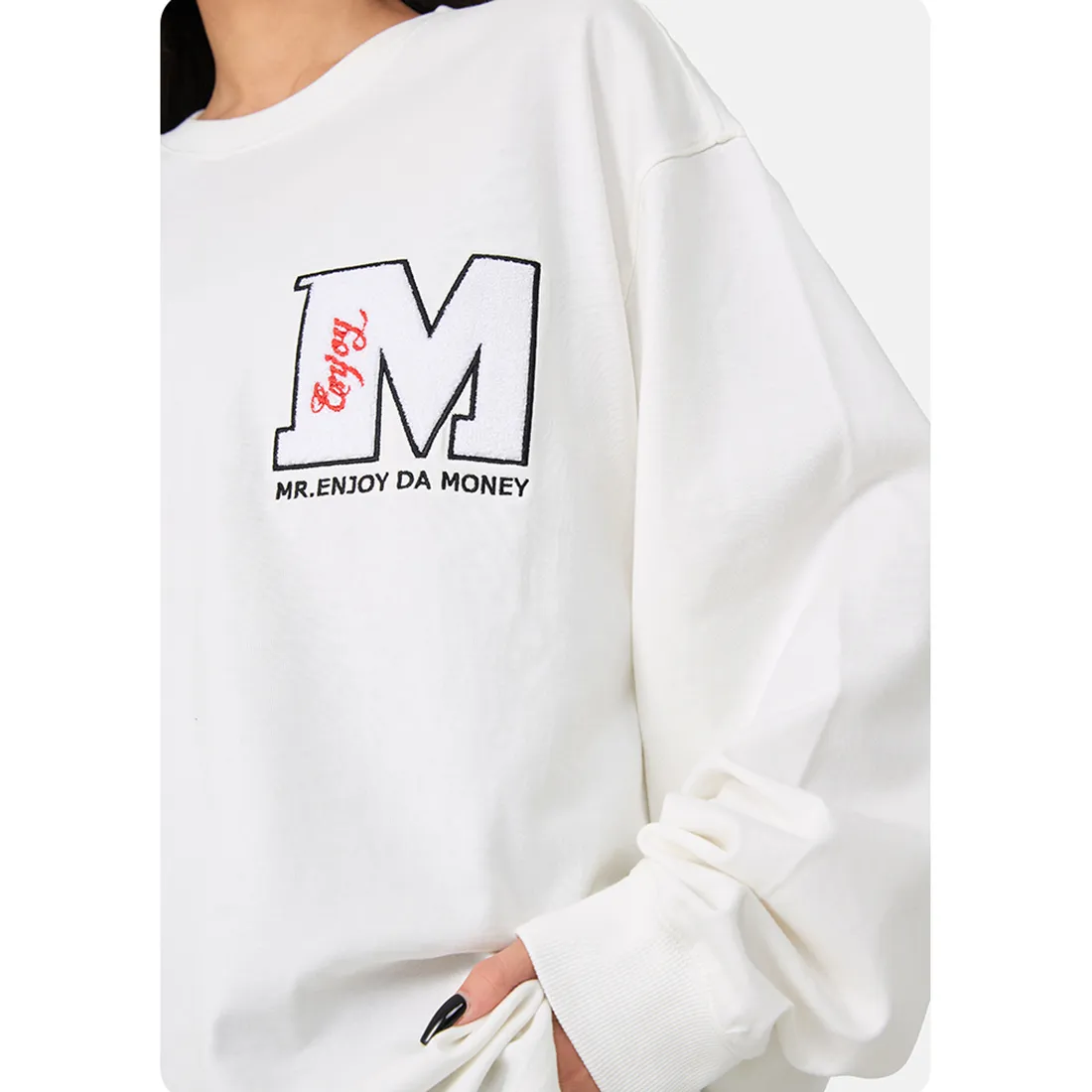 MR. ENJOY DA MONEY  |Crew Neck Flower Patterns Unisex Street Style Long Sleeves