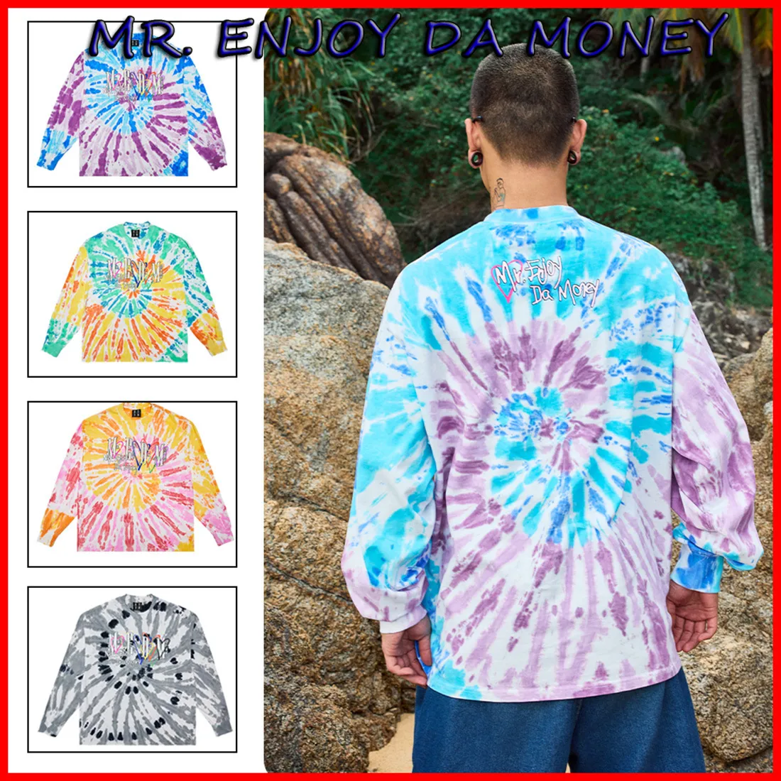 MR. ENJOY DA MONEY  |Crew Neck Unisex Street Style Long Sleeves Cotton Oversized