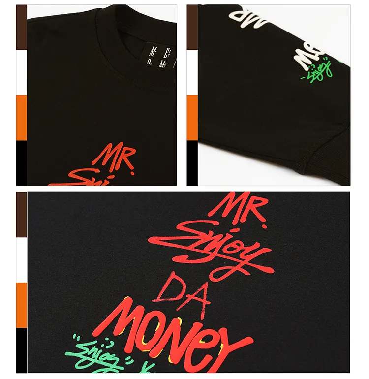 MR. ENJOY DA MONEY  |Crew Neck Unisex Sweat Street Style Long Sleeves Cotton