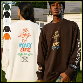 MR. ENJOY DA MONEY  |Crew Neck Unisex Sweat Street Style Long Sleeves Cotton