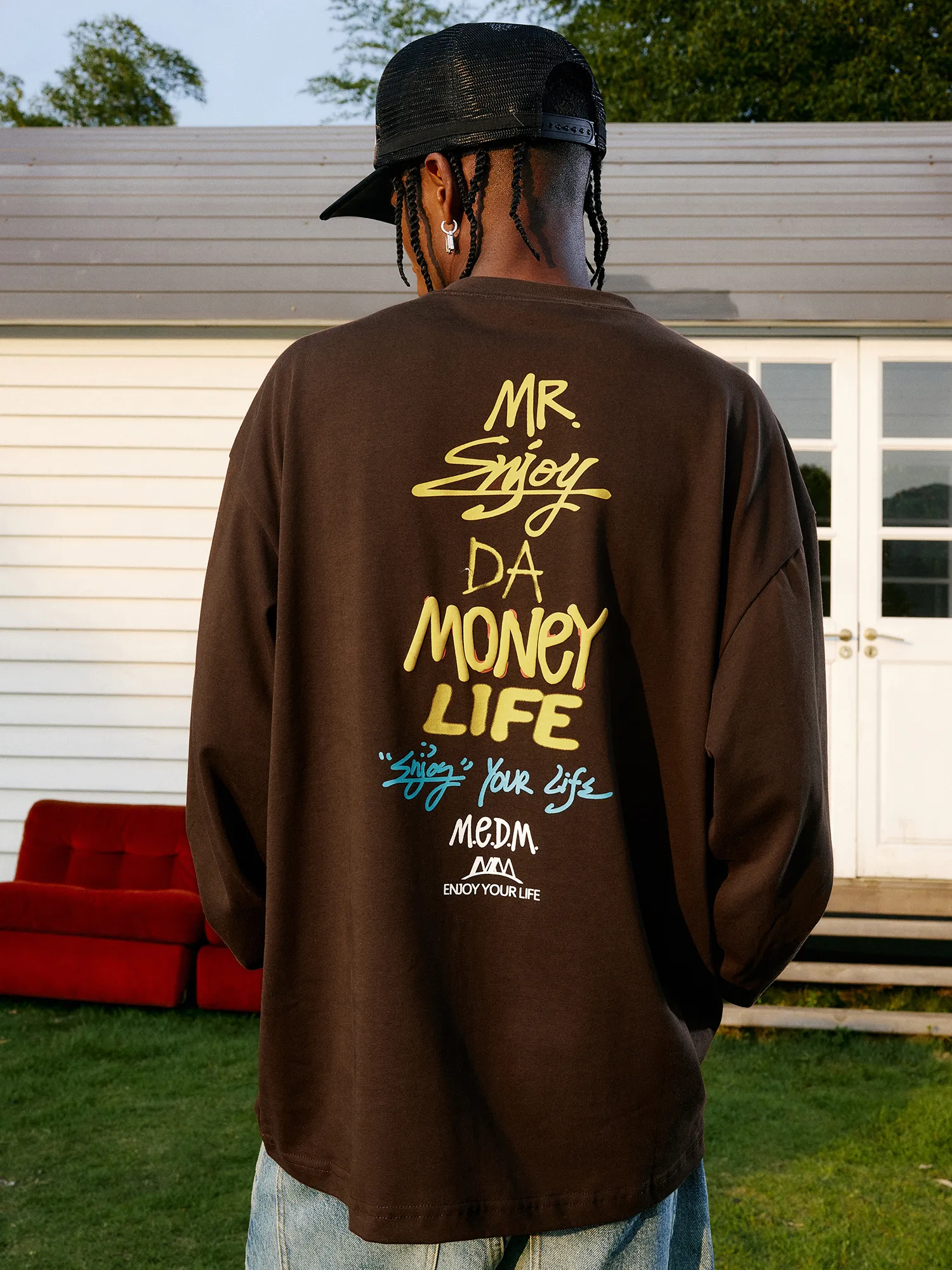 MR. ENJOY DA MONEY  |Crew Neck Unisex Sweat Street Style Long Sleeves Cotton