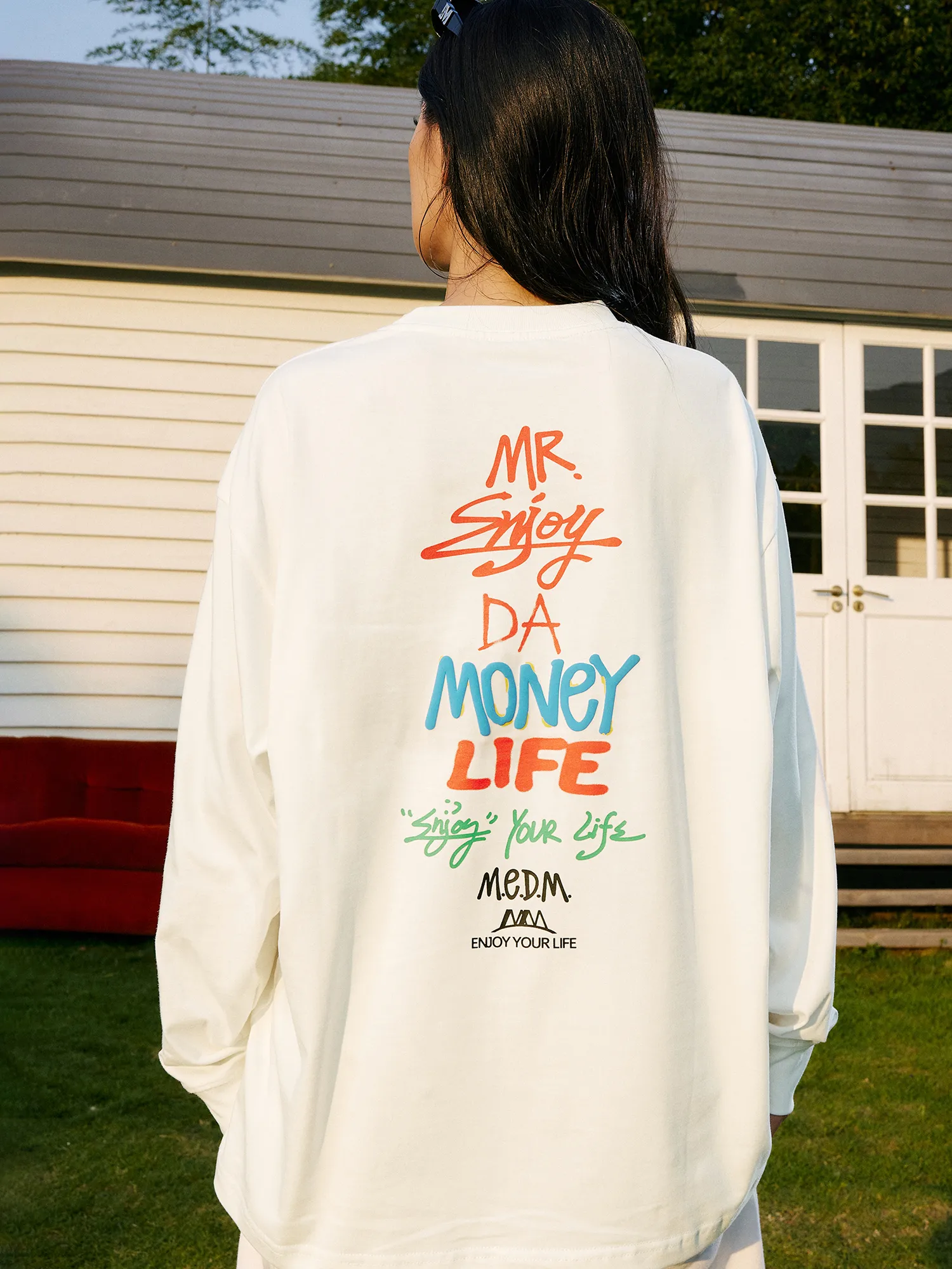 MR. ENJOY DA MONEY  |Crew Neck Unisex Sweat Street Style Long Sleeves Cotton