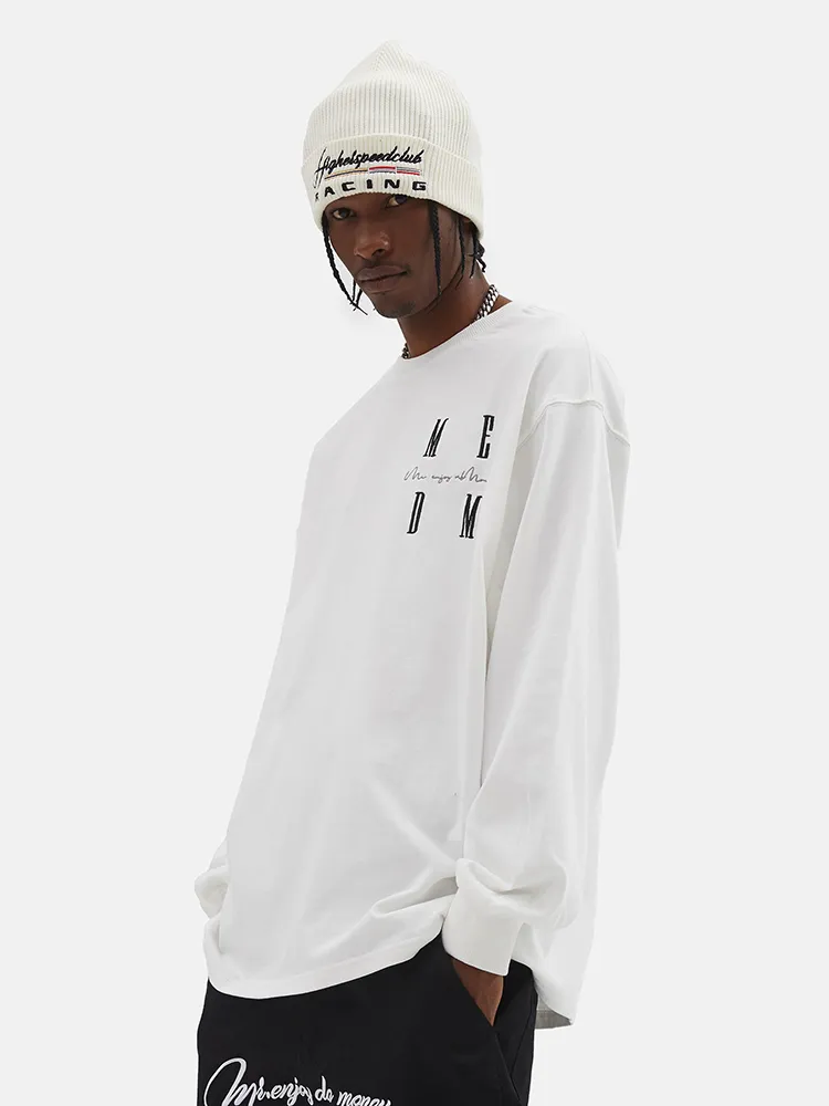 MR. ENJOY DA MONEY  |Unisex Street Style Long Sleeves Cotton Oversized