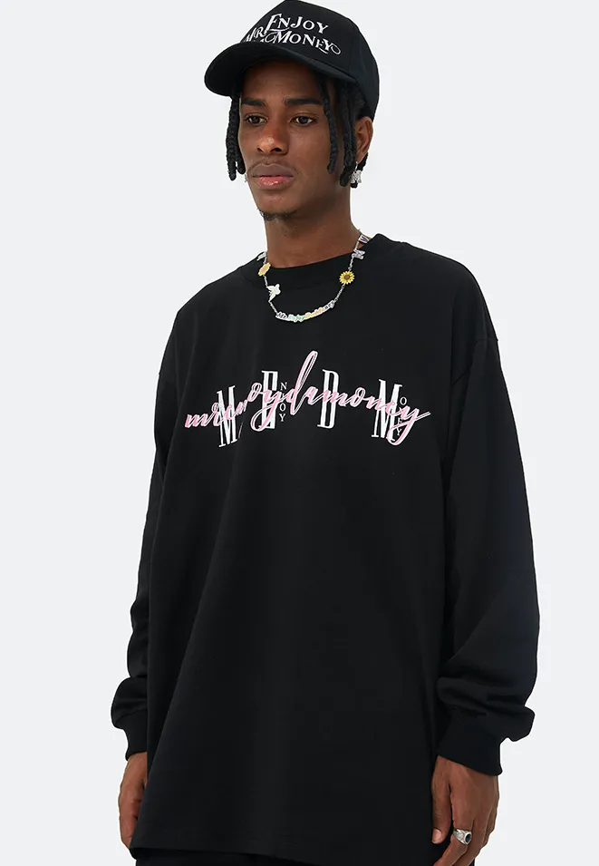 MR. ENJOY DA MONEY  |Unisex Street Style U-Neck Long Sleeves Cotton