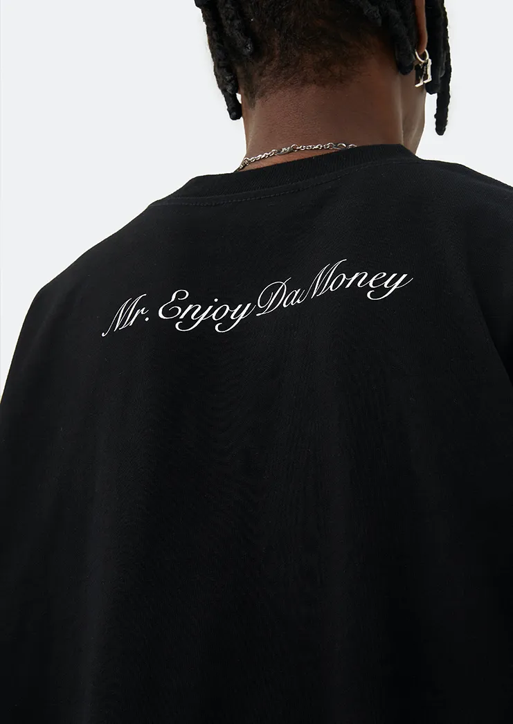 MR. ENJOY DA MONEY  |Unisex Street Style U-Neck Long Sleeves Cotton