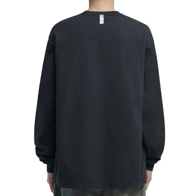 NOMANUAL  |Unisex Street Style U-Neck Long Sleeves Plain Cotton