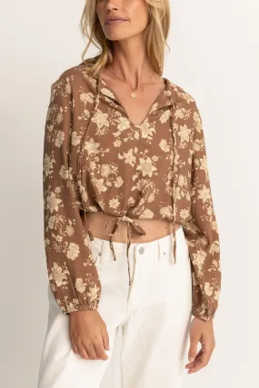 Nova Paisley Long Sleeve Top Chocolate