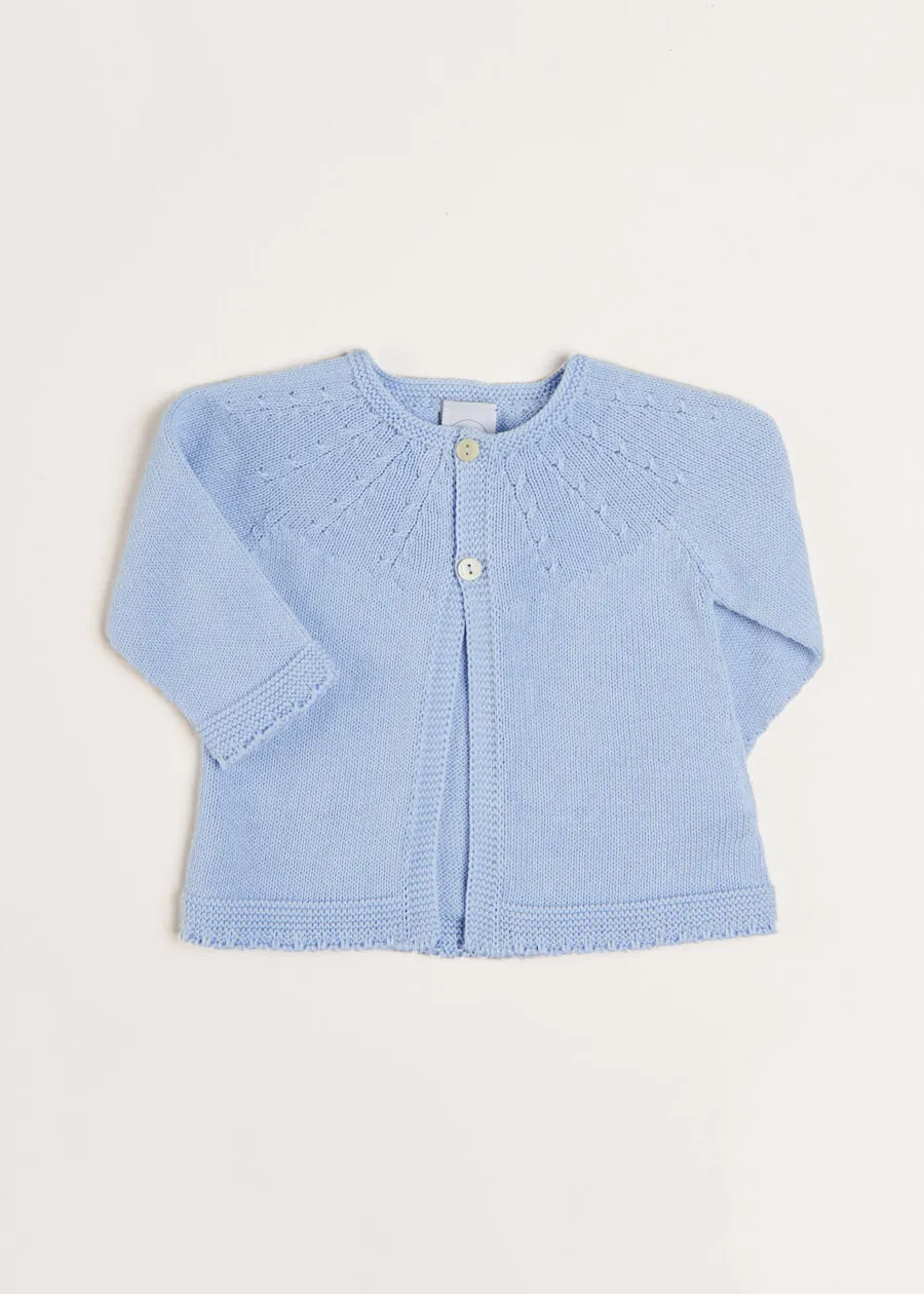 Openwork Detail Baby Cardigan in Blue (1-6mths)