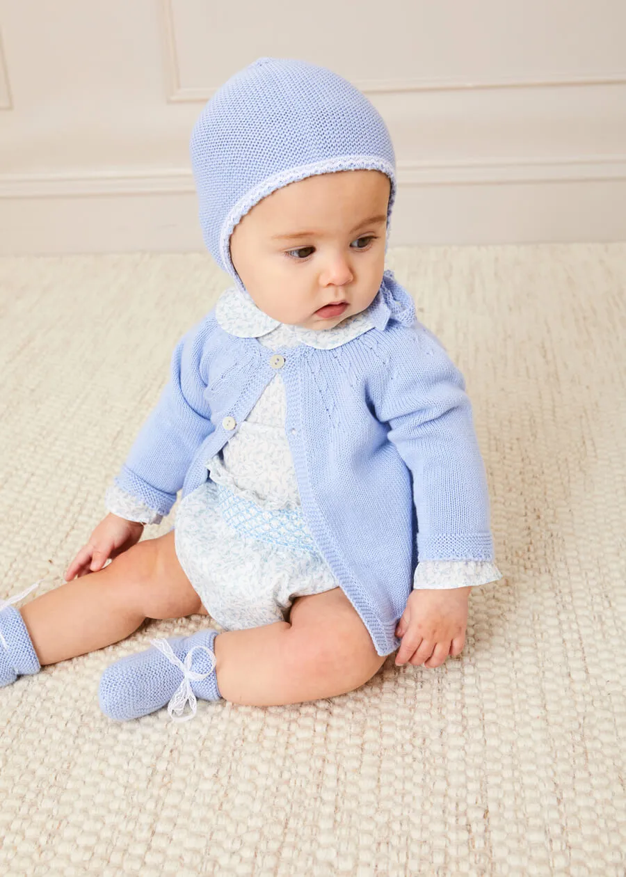 Openwork Detail Baby Cardigan in Blue (1-6mths)