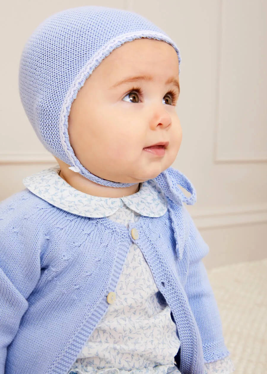 Openwork Detail Baby Cardigan in Blue (1-6mths)