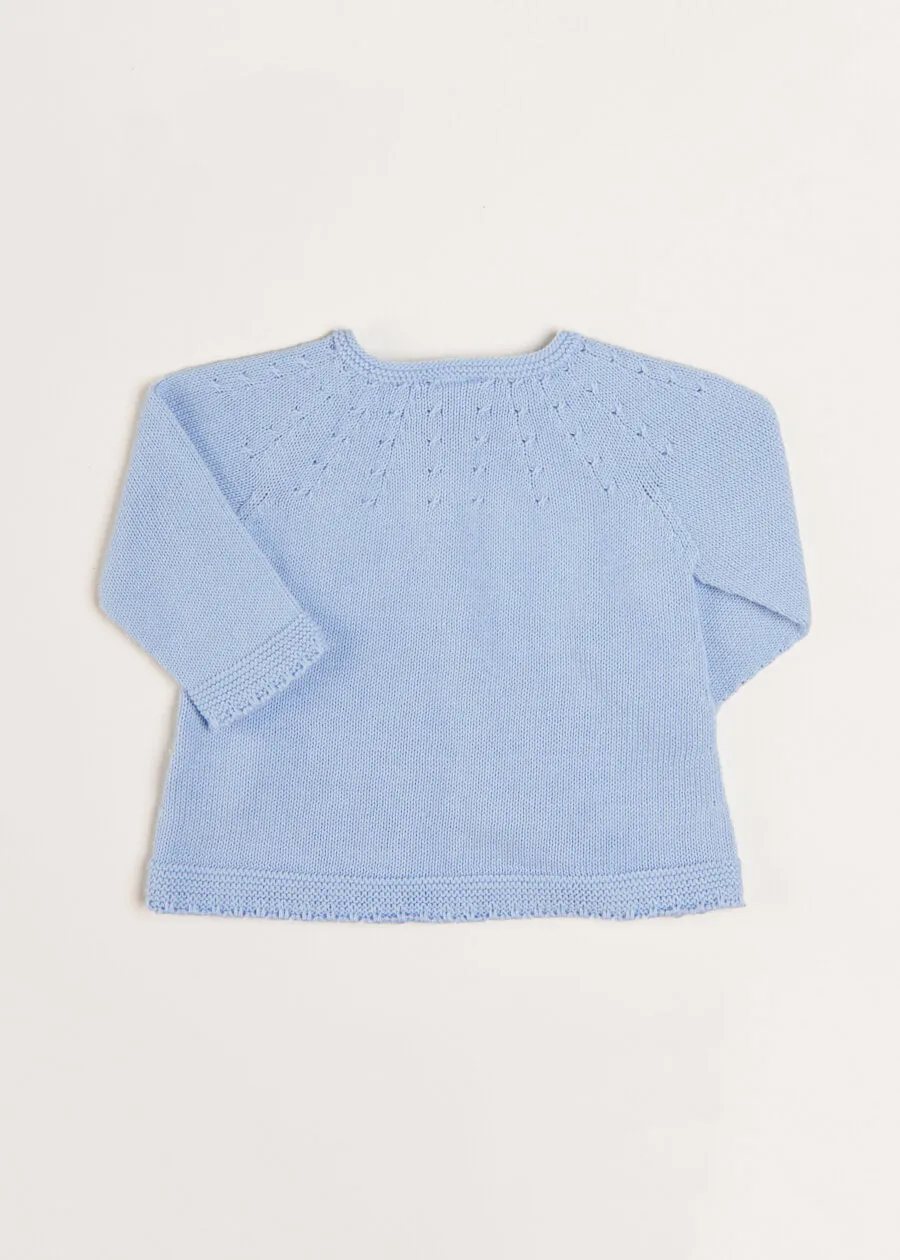 Openwork Detail Baby Cardigan in Blue (1-6mths)