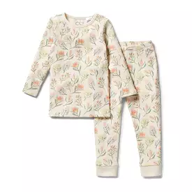 Organic Rib Long Sleeve Pyjamas, Pretty Floral