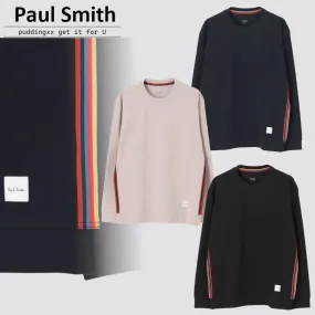 Paul Smith  |Crew Neck Stripes Unisex Street Style Long Sleeves Plain