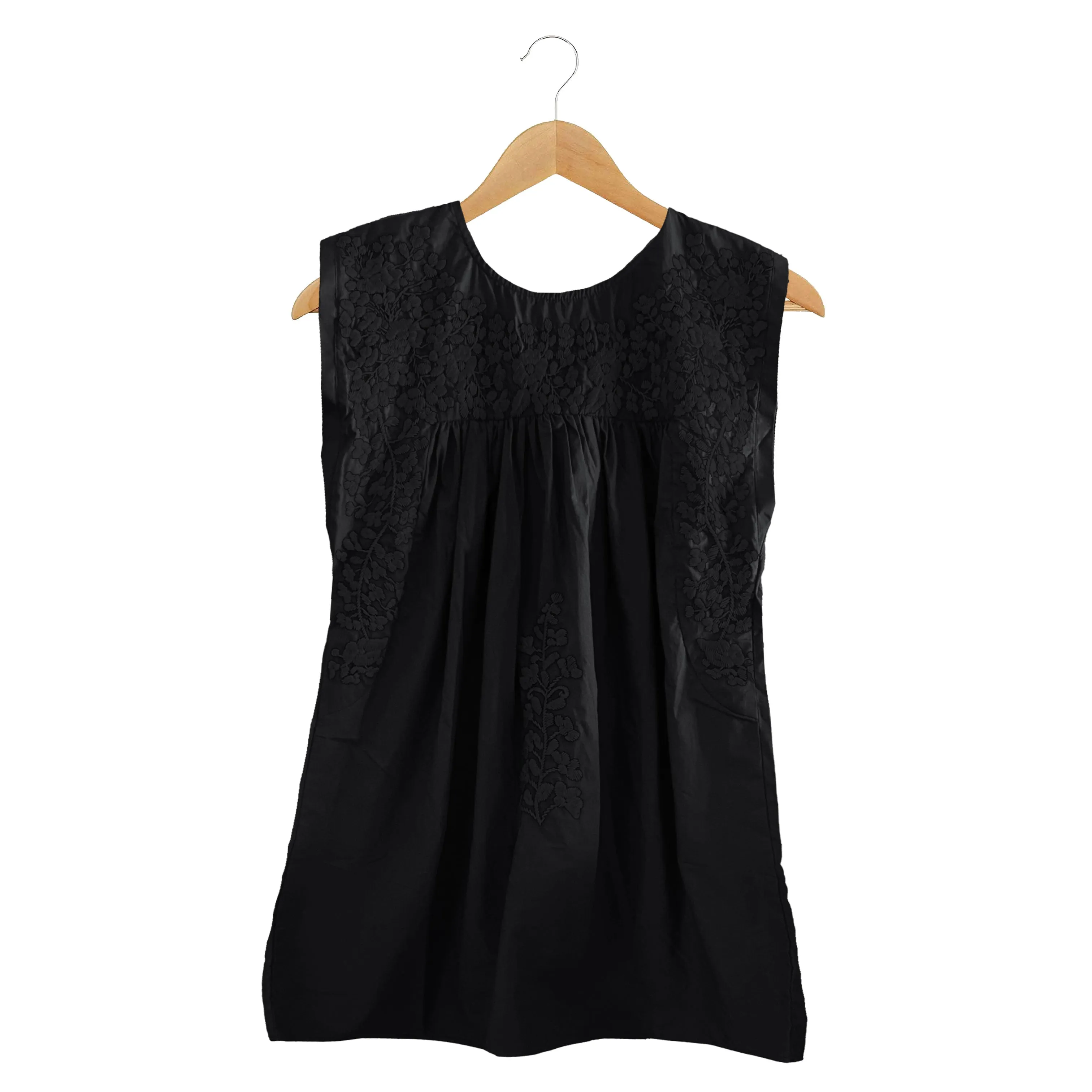 PRE-ORDER: Double Black Sleeveless Blouse (early September ship date)