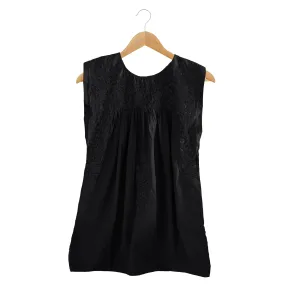 PRE-ORDER: Double Black Sleeveless Blouse (early September ship date)