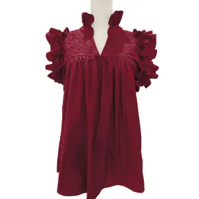 PRE-ORDER: Double Crimson Red Hummingbird Blouse (late August ship date)