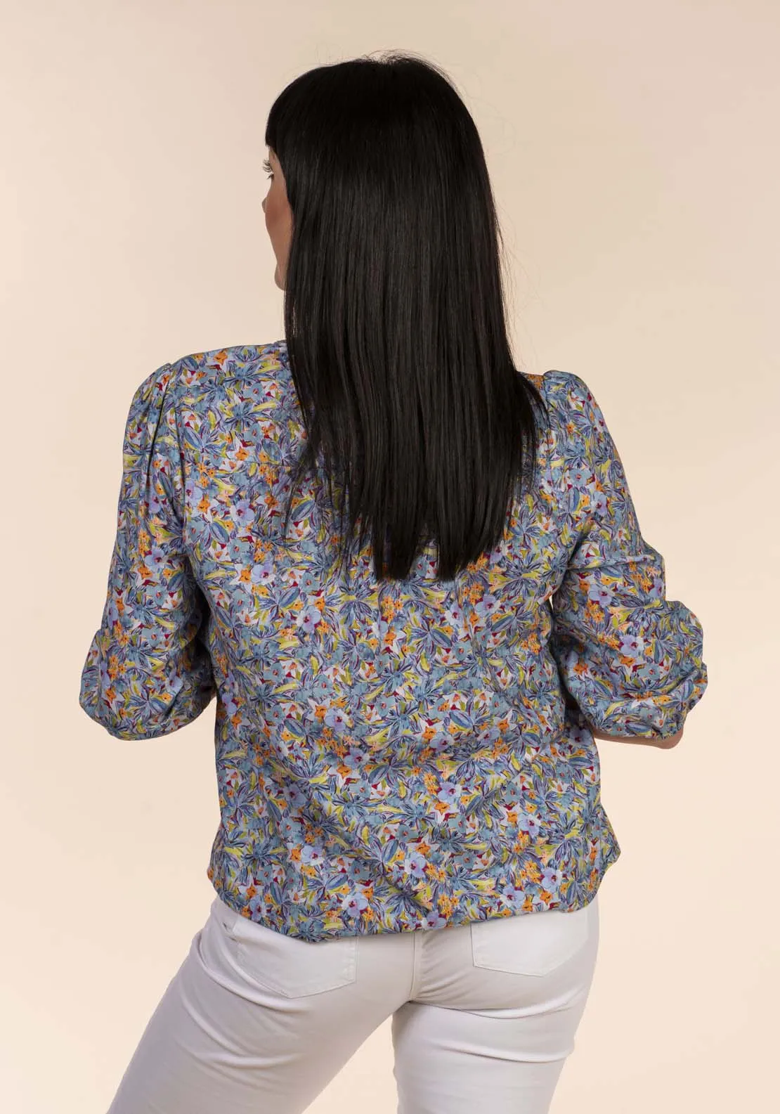 Print Blouse - Blue