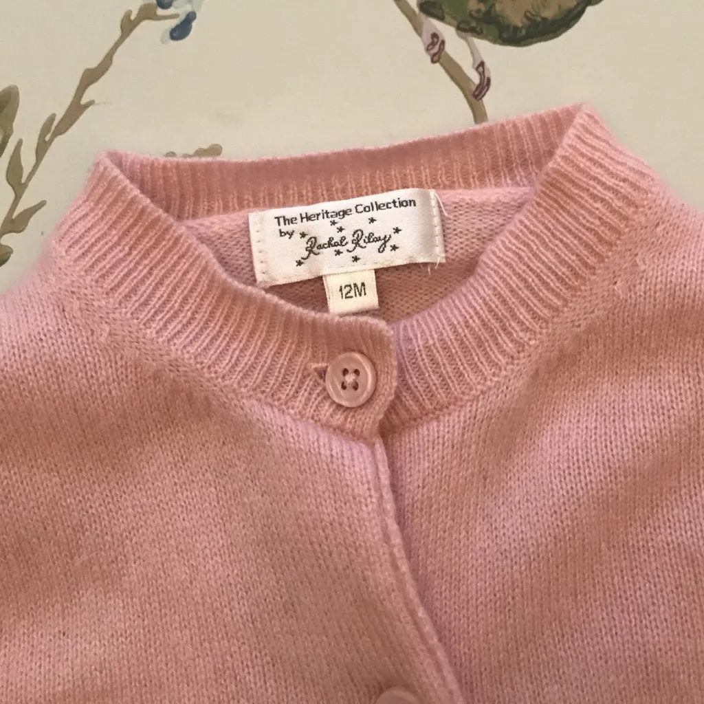 Rachel Riley Baby Pink 100% Cashmere Cardigan