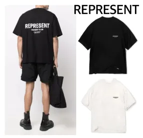 REPRESENT  |Crew Neck Unisex Street Style Long Sleeves Cotton Oversized