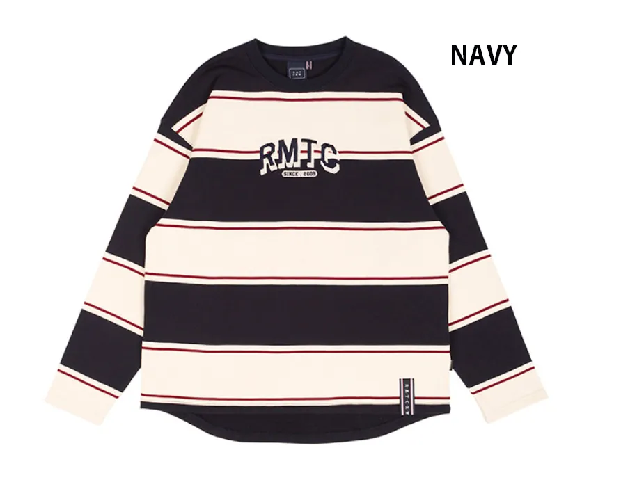 ROMANTIC CROWN  |Crew Neck Stripes Unisex Street Style U-Neck Long Sleeves