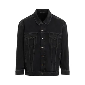 SAINT LAURENT Men's Black Egg Shaped Denim Jacket for SS24