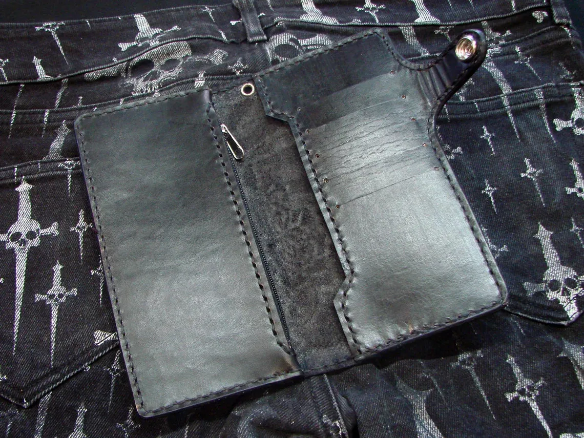 Santa Muerte biker style Long Wallet