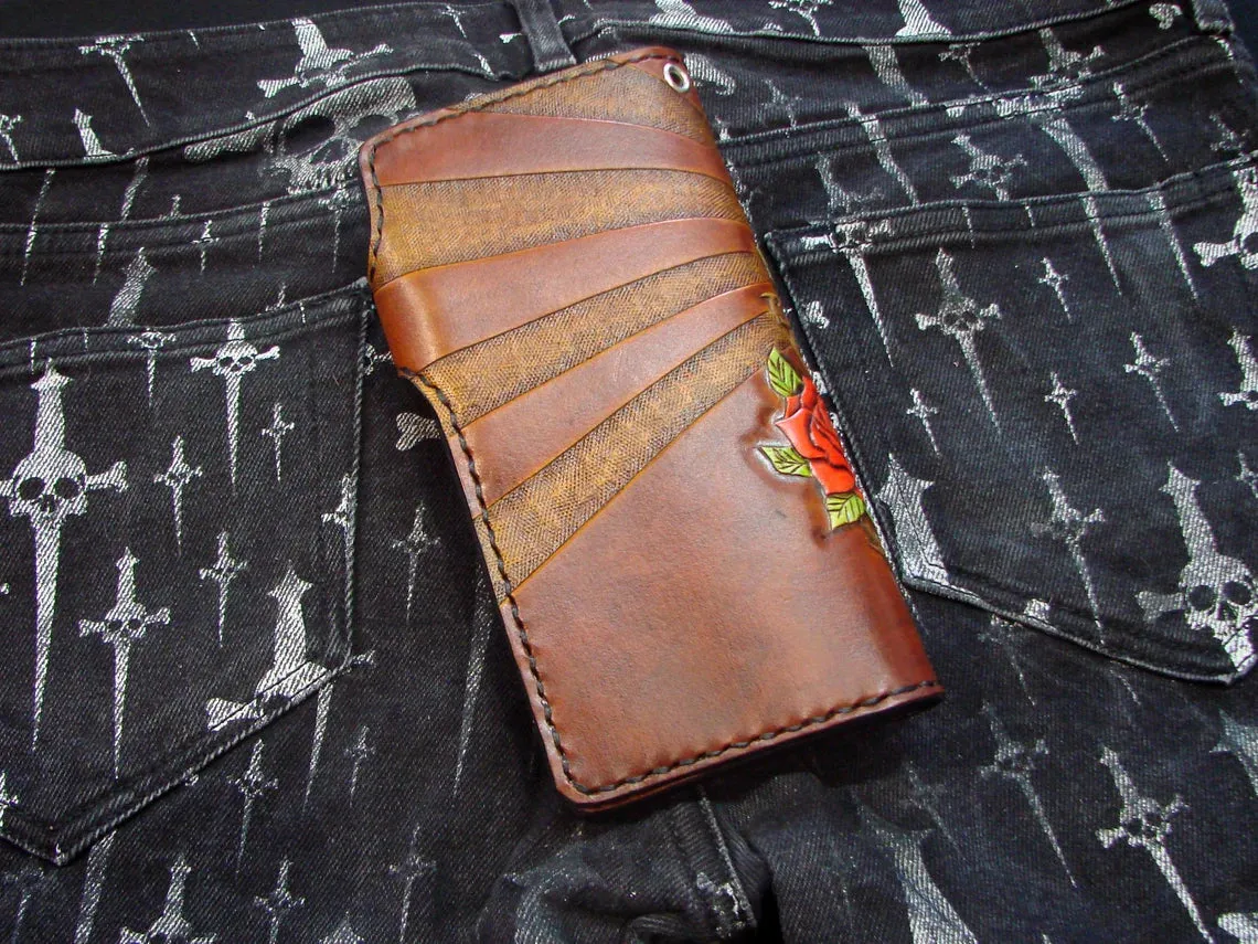 Santa Muerte biker style Long Wallet