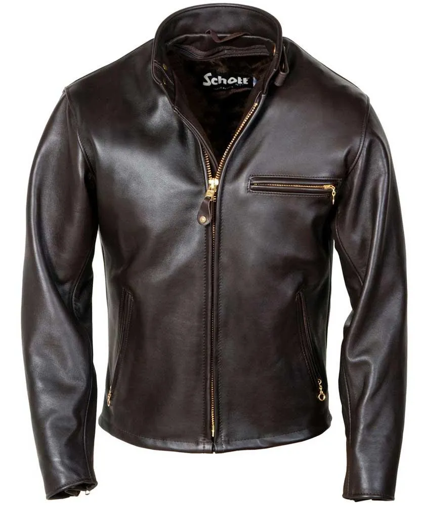 Schott NYC Mens 141 Cafe Racer Leather Motorcycle Jacket