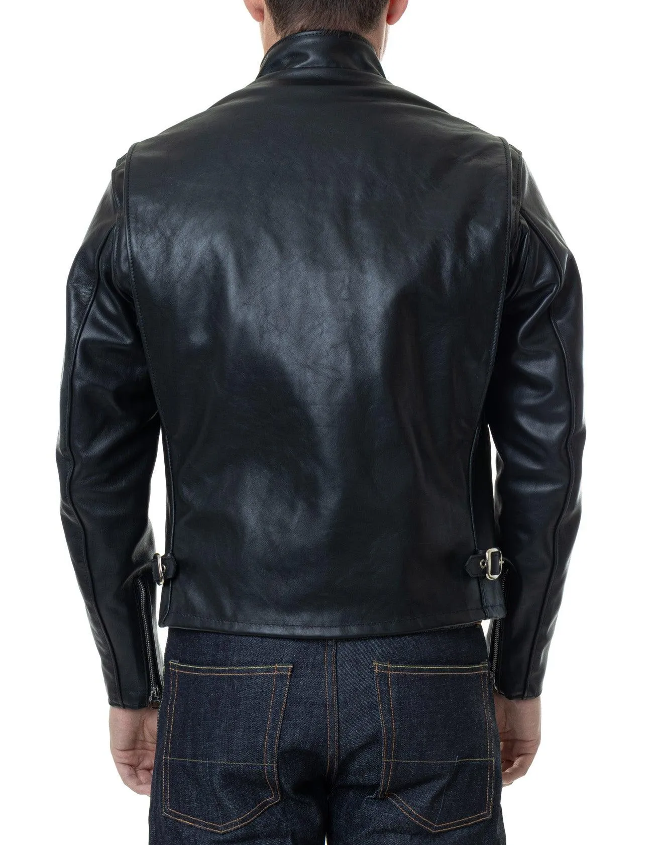 Schott NYC Mens 141 Cafe Racer Leather Motorcycle Jacket