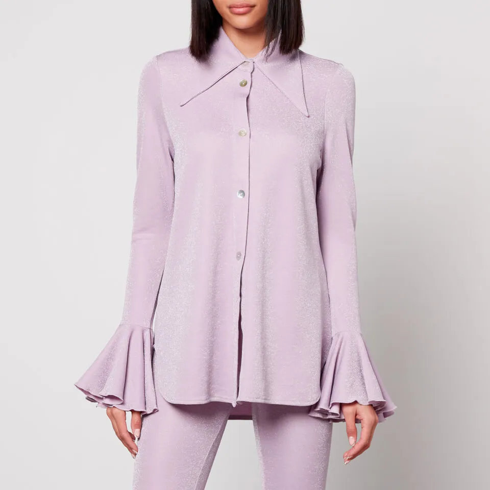 Sleeper Lurex Lounge Shirt and Trouser Set - XS | Coggles