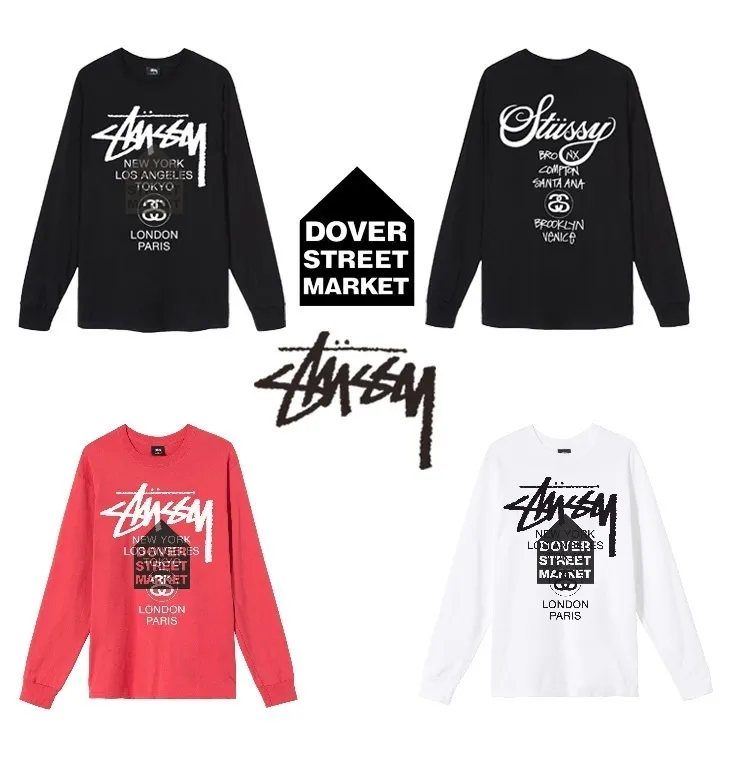 STUSSY  |Crew Neck Unisex Street Style Collaboration Long Sleeves