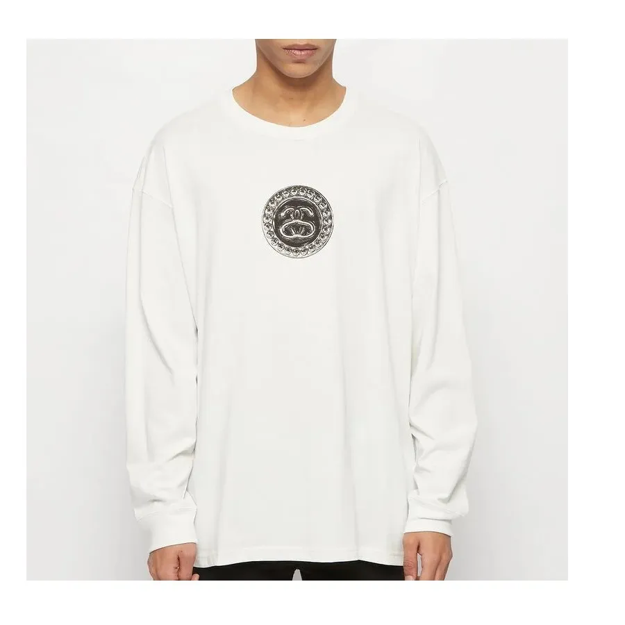 STUSSY  |Unisex Street Style U-Neck Long Sleeves Plain Cotton