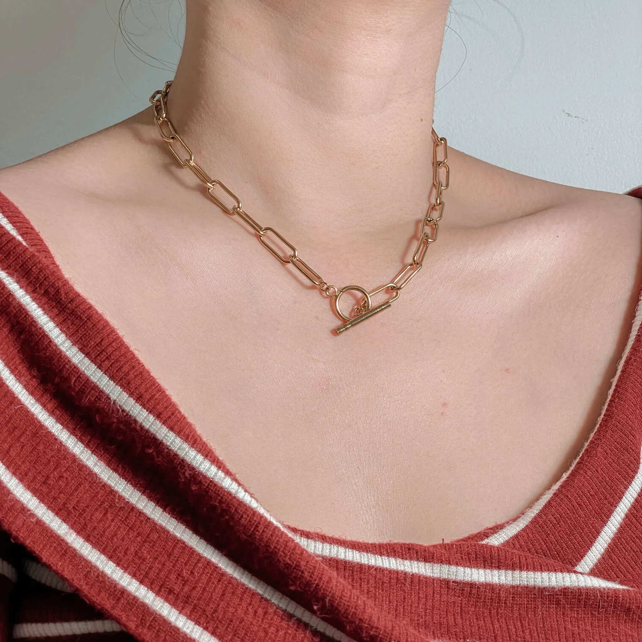 Toggle Link Chain Necklace - Gold