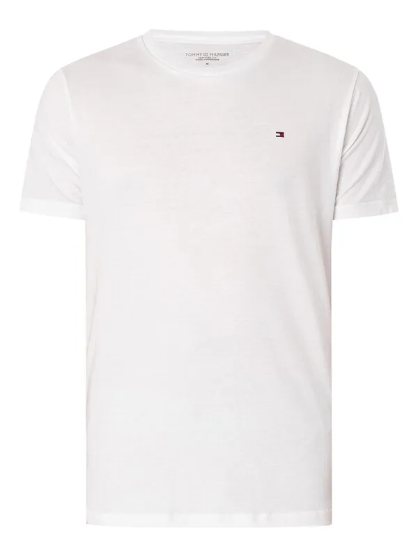 Tommy Hilfiger 3 Pack Signature Cotton Essentials Lounge T-Shirts - White/Black/Grey Heather