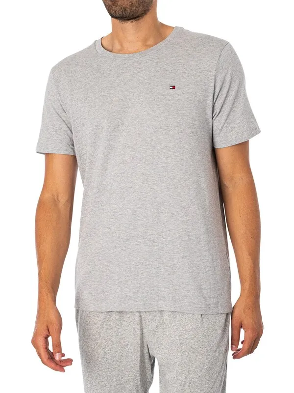 Tommy Hilfiger 3 Pack Signature Cotton Essentials Lounge T-Shirts - White/Black/Grey Heather