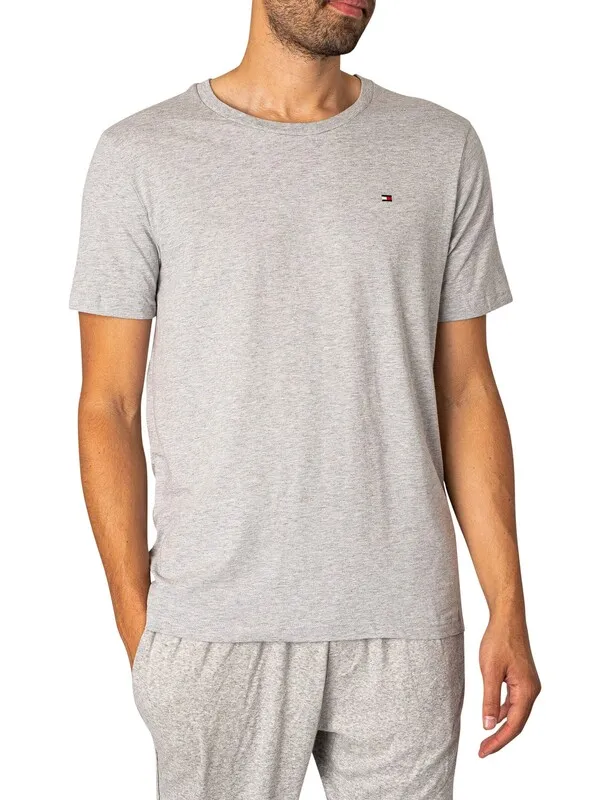 Tommy Hilfiger 3 Pack Signature Cotton Essentials Lounge T-Shirts - White/Black/Grey Heather