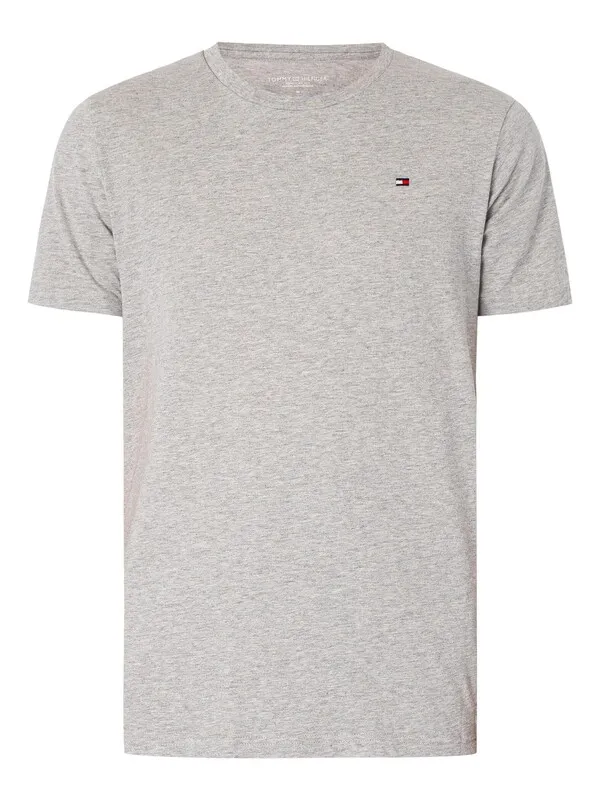 Tommy Hilfiger 3 Pack Signature Cotton Essentials Lounge T-Shirts - White/Black/Grey Heather