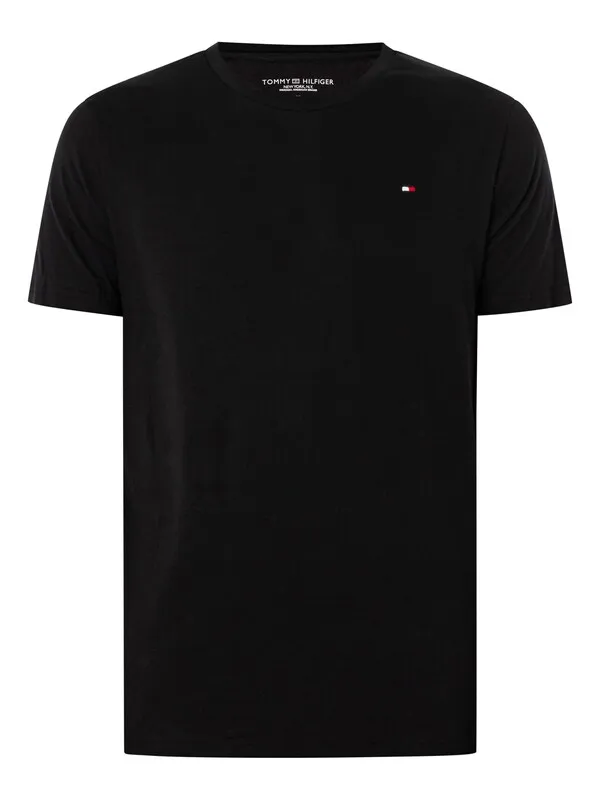 Tommy Hilfiger 3 Pack Signature Cotton Essentials Lounge T-Shirts - White/Black/Grey Heather