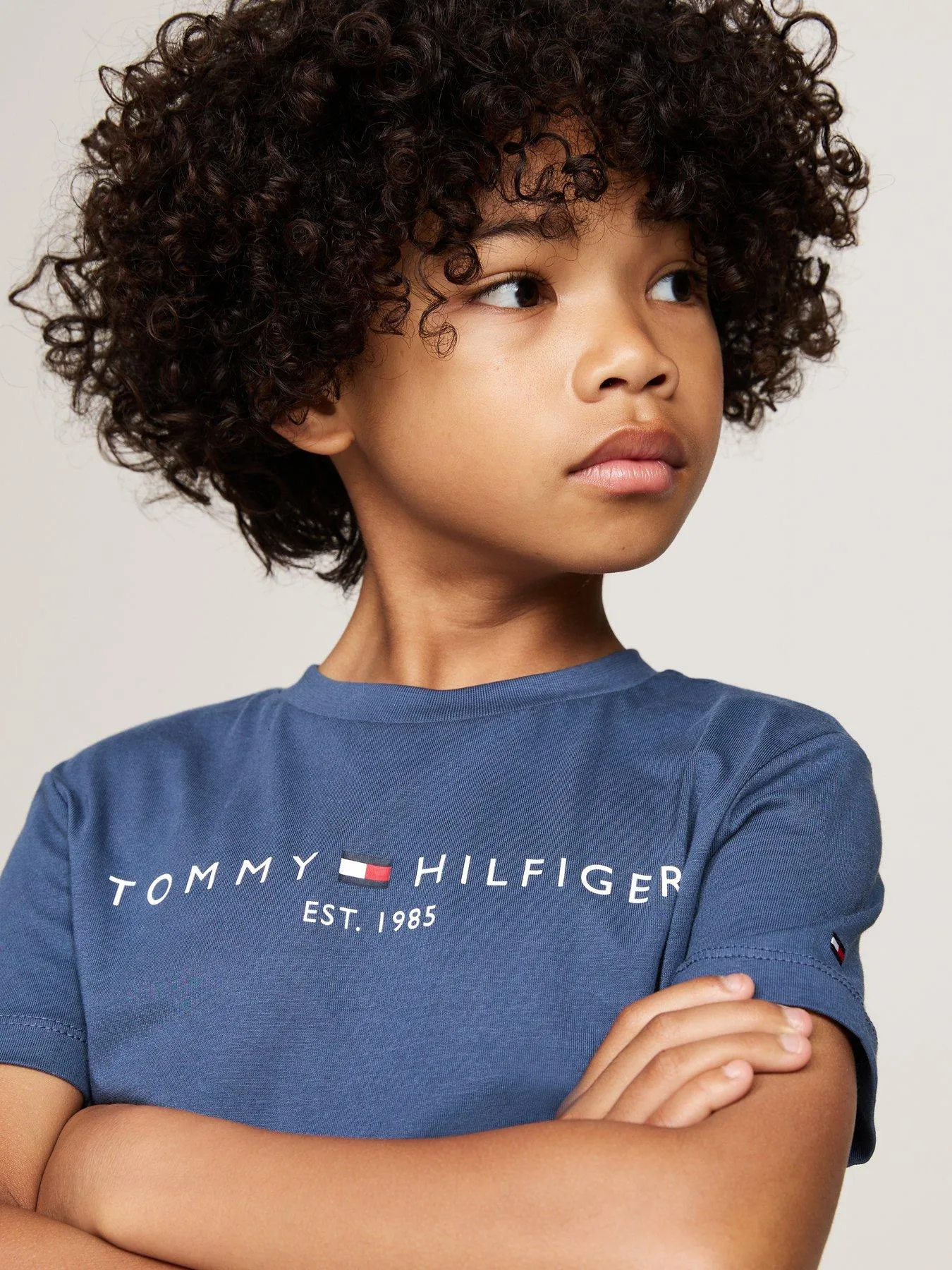 Tommy Hilfiger Boys Short Sleeve Essential Logo Short Sleeve T-Shirt - Blue